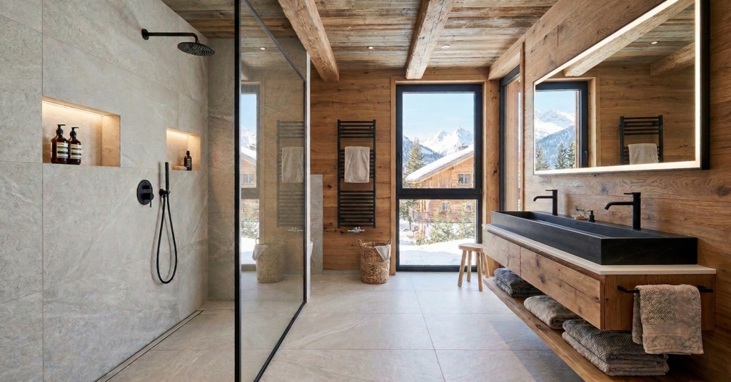 Rénovation et aménagement d’appartements et chalets à Les Arcs et La Plagne salle de bain