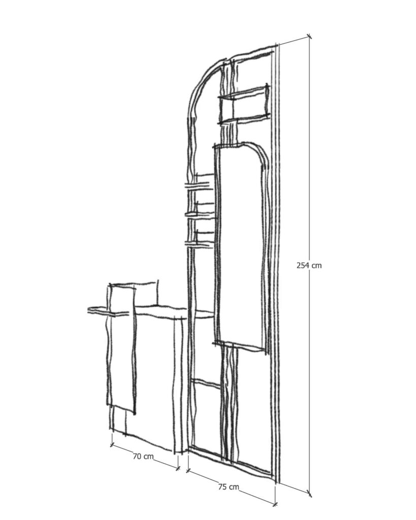 Dessin architecte banque commerce Hekta