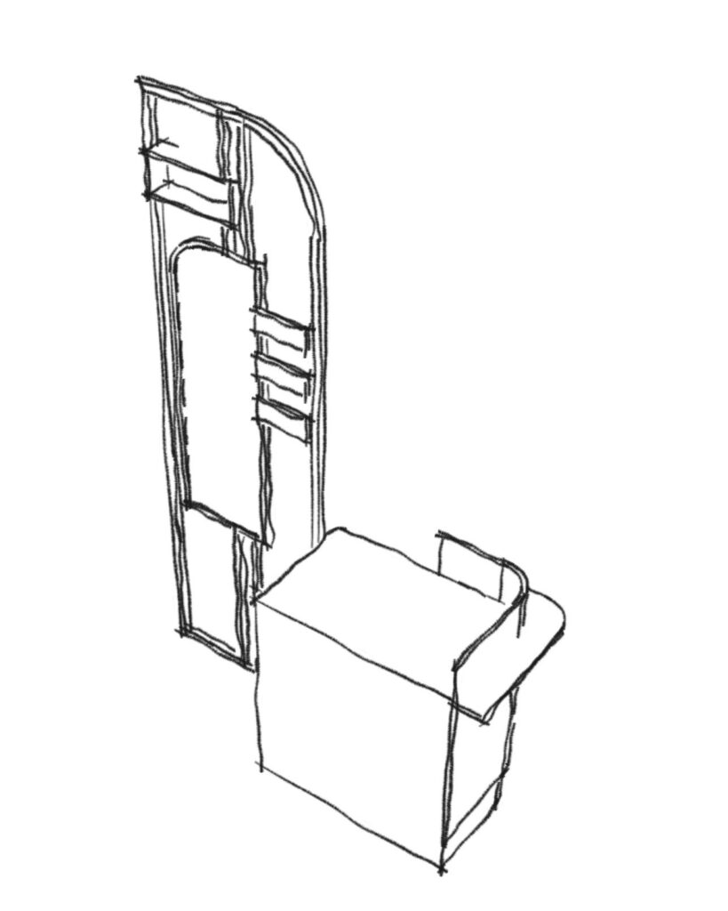 Dessin architecte banque commerce Hekta